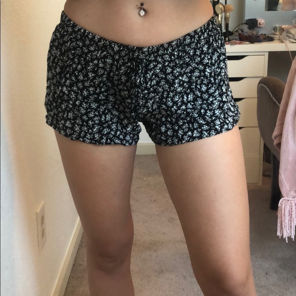 Black flowy shorts
